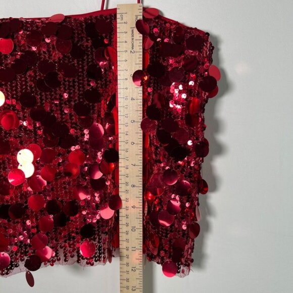 NWT THIRTY / THIRTY Bubble Sequined Sleeveless Spaghetti Blouse Size M - Picture 7 of 15